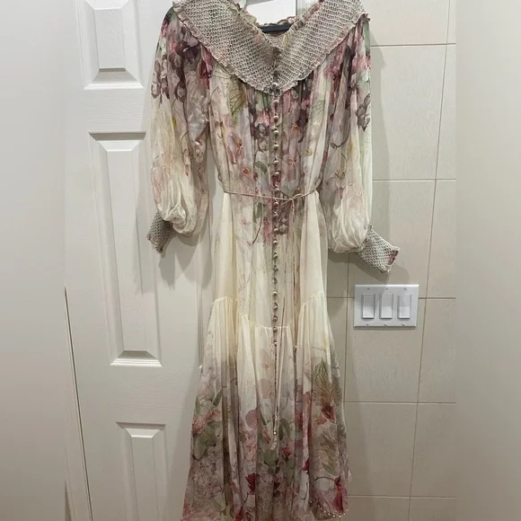 Zimmermann | Dresses | Zimmermann Floral Long Sleeve Dress In Cream And  Pink Worn Once Perfect Condit | Poshmark